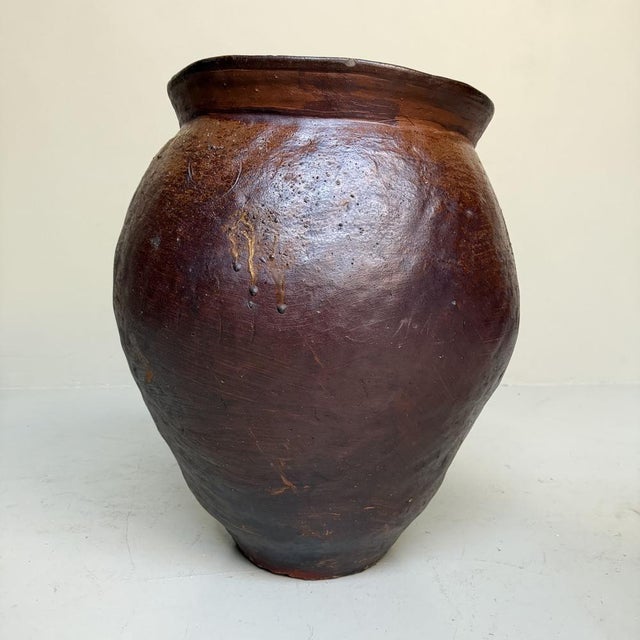 Brown Japanese Antique Ceramic Jar, 1890s For Sale - Image 8 of 18