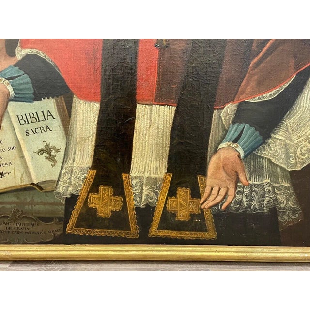 18th Century 18th Century Italian Oil Painting Portrait Pope Clement XIII For Sale - Image 5 of 12