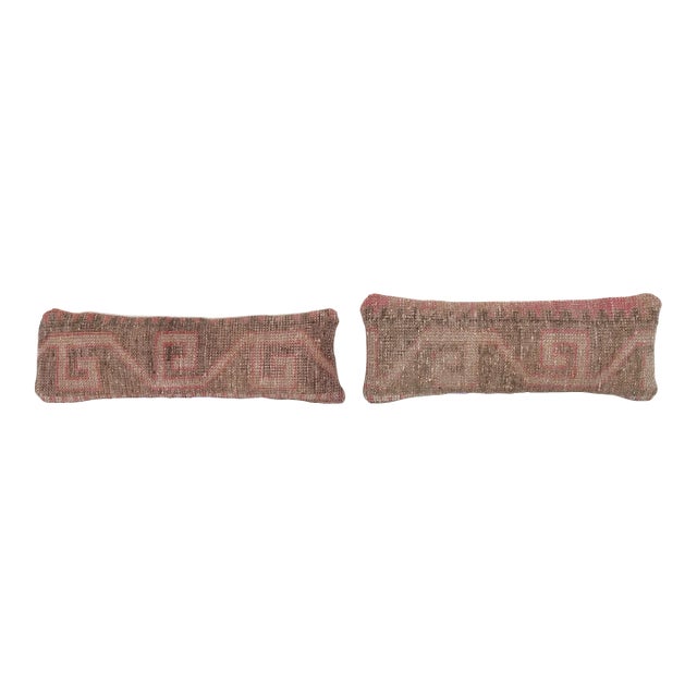 Turkish Brown Carpet Pillow Cover - a Pair For Sale