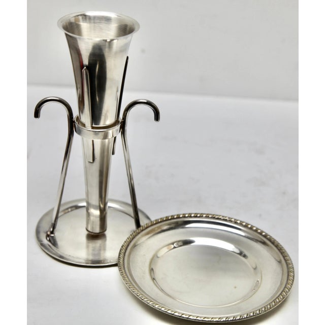 Silver Plated Wine Bar Funnel For Sale - Image 6 of 15