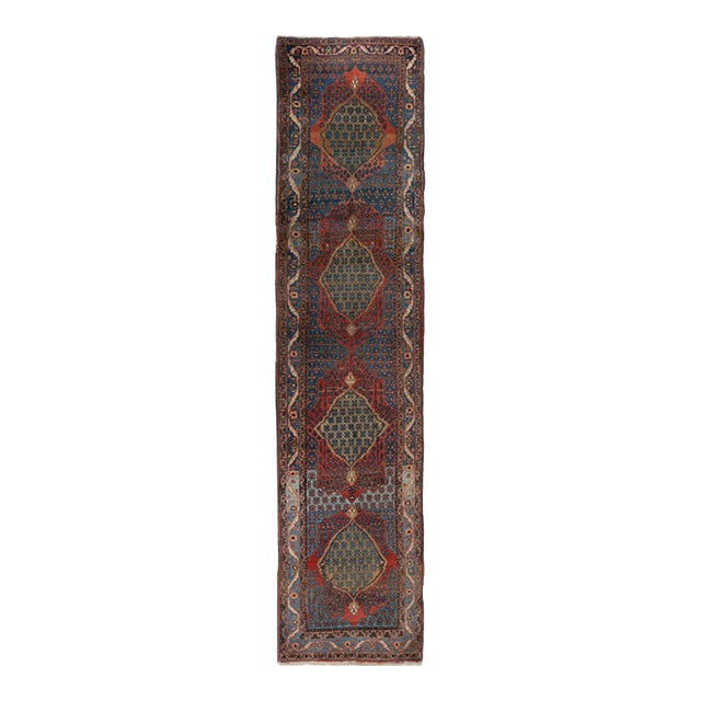 Vintage Circa 1940 Bidjar Runner Rug 3ft 3in X 13ft 6in For Sale
