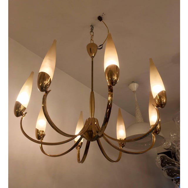 Austrian 1960s "High Style" Chandelier For Sale - Image 10 of 11