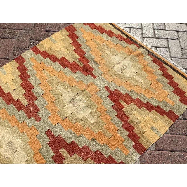 1960s Vintage Turkish Kilim Runner - 43" X 97" For Sale - Image 5 of 11