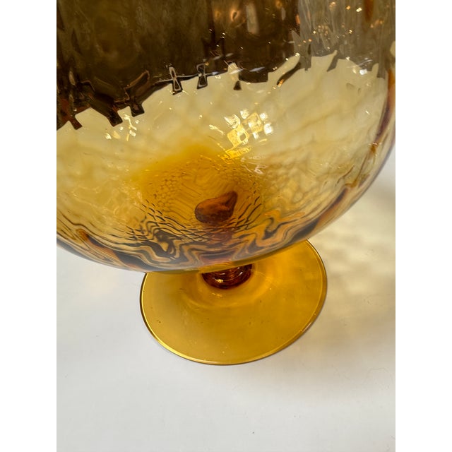 Gemstone Empoli Italian Amber Glass Vase For Sale - Image 7 of 12
