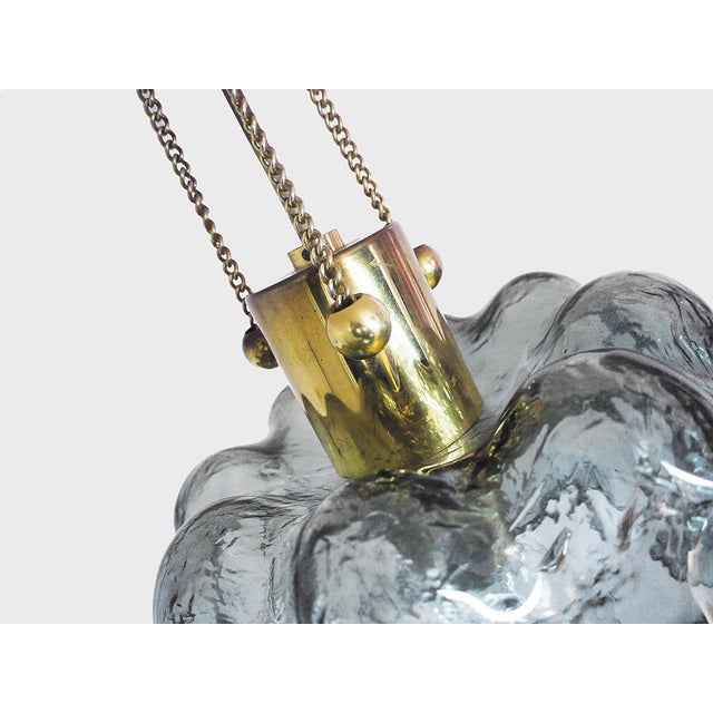 AVMazzega Italian Murano Glass & Brass Ceiling Lamp from Mazzega, 1960s For Sale - Image 4 of 9