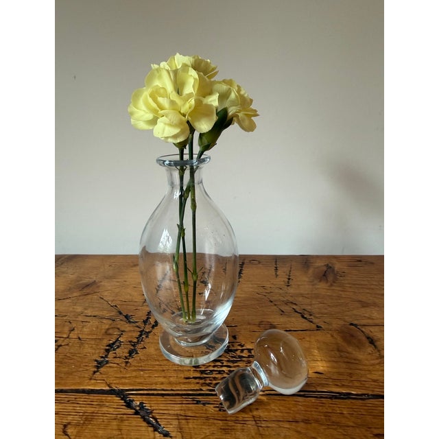 Early 21st Century Handblown Clear Glass Perfume Bottle, Cruet or Vase For Sale - Image 5 of 7