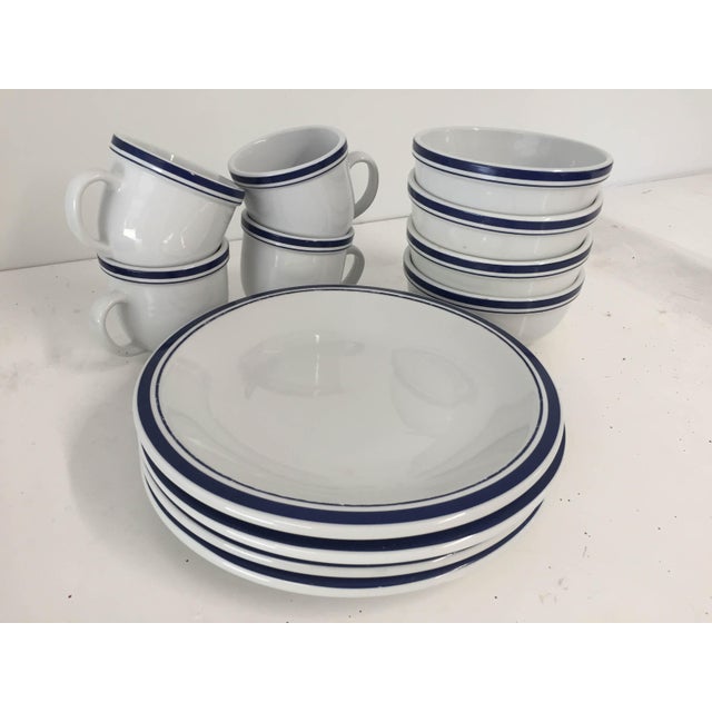 Culinary Arts Cafeware Nautical Blue & White Dinnerware Set of 12