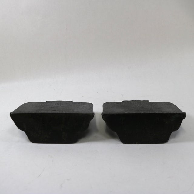 Mid 20th Century Mid 20th Century Gothic Medieval Cat Cast Iron Bookends-a Pair For Sale - Image 5 of 12