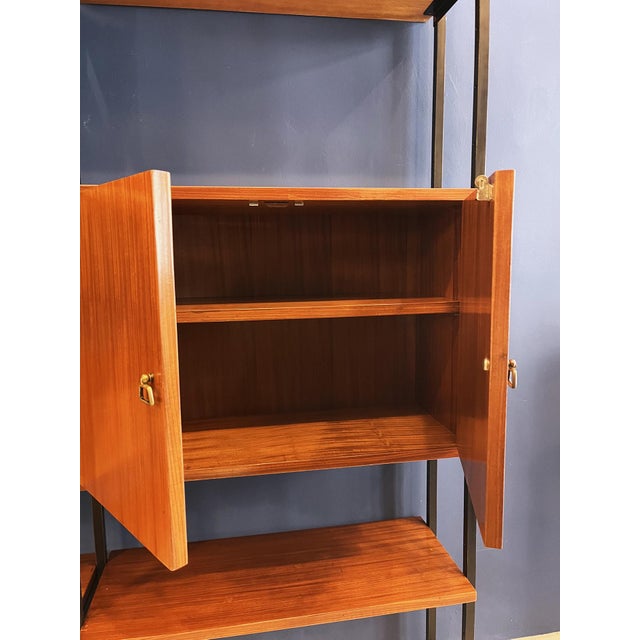 Brown Wooden Two Modules Bookcase, 1960s For Sale - Image 8 of 13