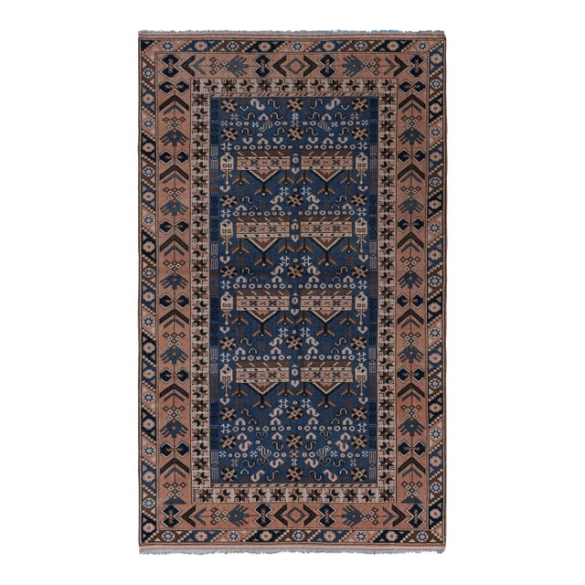 1960s Handknotted Turkish Oushak Rug 4'7'' X 8'1'' For Sale