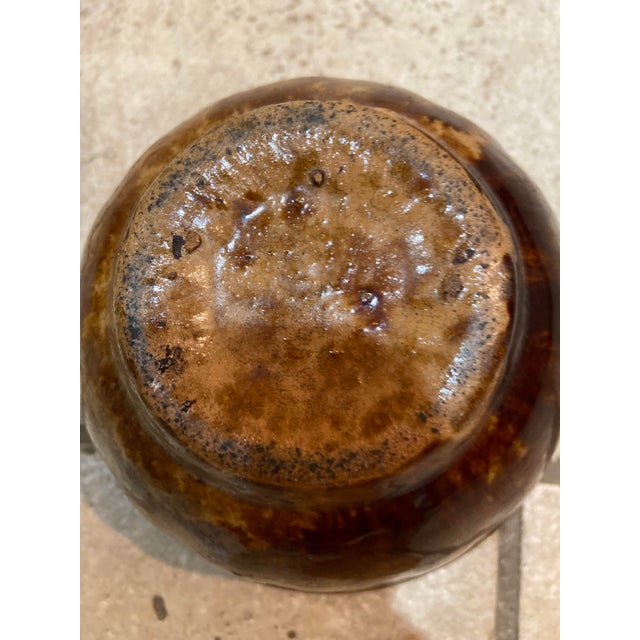 Ceramic Antique Rockingham Spongeware Mixing Bowl For Sale - Image 7 of 13