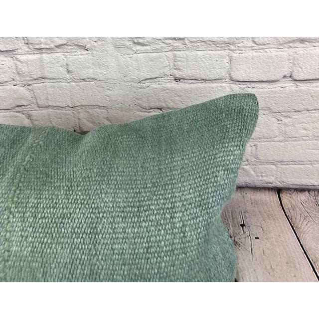 Turkish 16 x 24 Hemp Pillow Turkish Cushion Natural Spanish Green Pillow Cushion Cover For Sale - Image 3 of 4