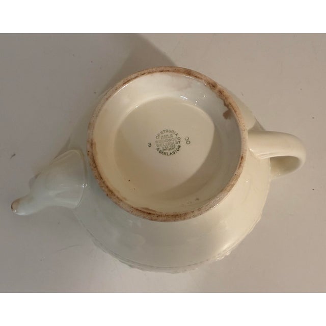 Mid 20th Century Vintage Wedgwood Wellesley Embossed Creamware English Teapot For Sale - Image 5 of 10