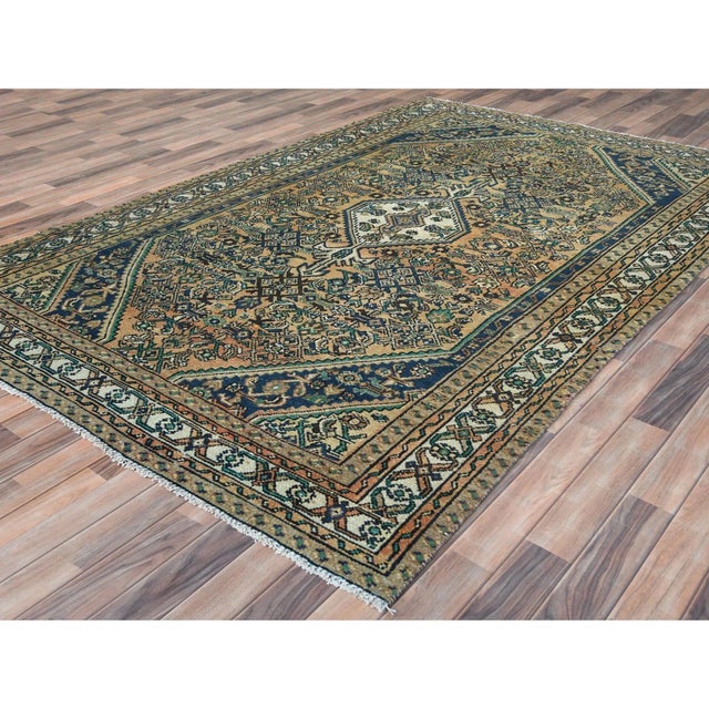 1960s Sand Vintage Persian Rug For Sale - Image 4 of 12