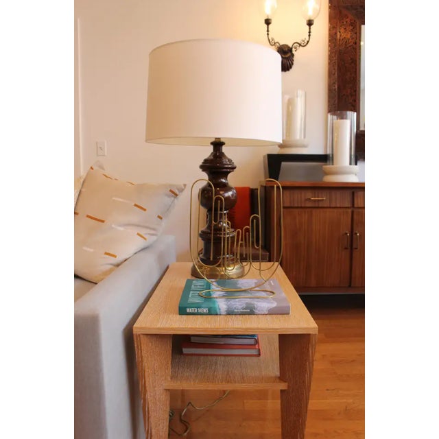 Modern Greenwich Side Table, Medium Cerused Oak For Sale - Image 3 of 3