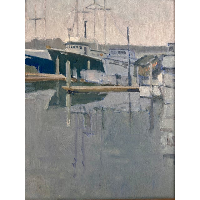 Impressionist Paul Strahm Original Ca Plein Air Impressionist Seascape Boats Harbor Signed For Sale - Image 3 of 4