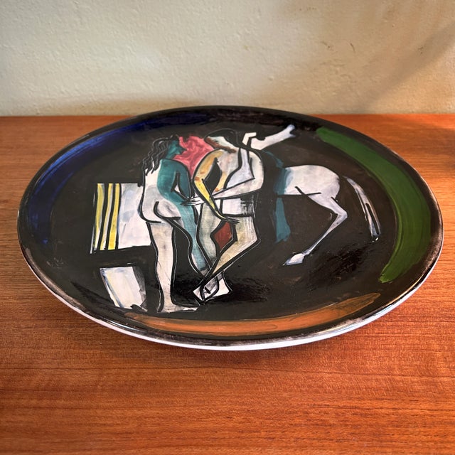 You are viewing a wonderful Milanese Ceramic Charger Plate by artist Luciano Ruini c1960s. This fantastic ceramic charger...