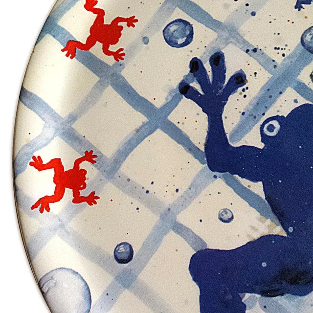 Plate diameter 32 cm, designed by artist Pieter Kusters (1958), produced by Aardwerkfabriek 't Delftsche Huys and...