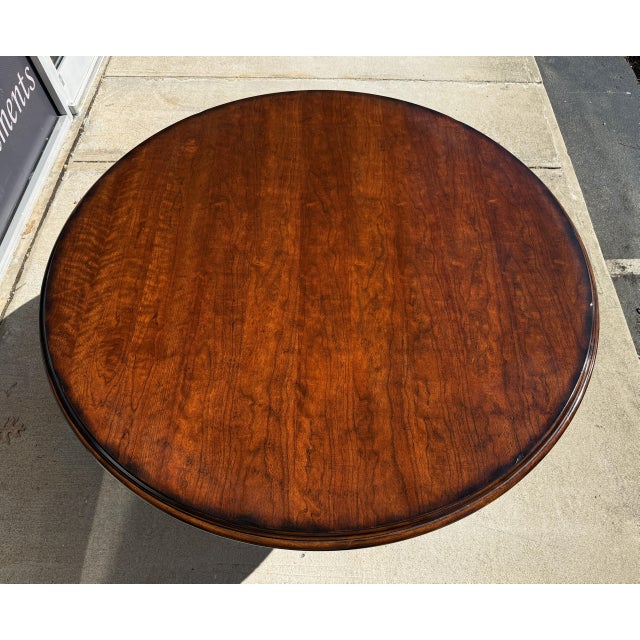 7 Piece 5ft Round Dining Set With Coral Upholstery For Sale - Image 9 of 18