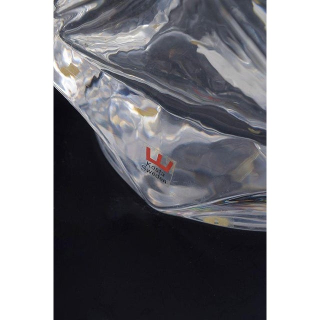 Vintage Sculptural Table Lamp in Clear Glass by Hanne Dreutler for Kosta Boda, 1980s For Sale - Image 4 of 5