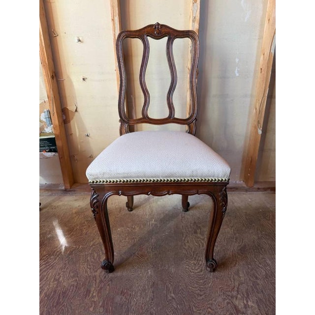 Antique French provincial style Carved Oak Dining Chairs For Sale In Washington DC - Image 6 of 17