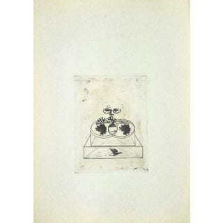 Danilo Bergamo, Roses, Etching on Cardboard, 1970s For Sale