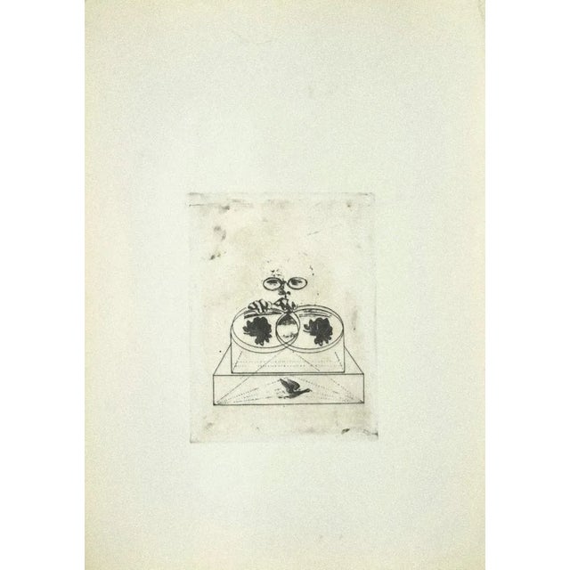 Danilo Bergamo, Roses, Etching on Cardboard, 1970s For Sale