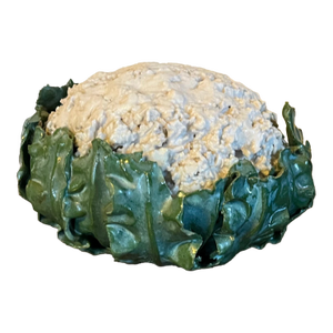 Antique 19th Century Italian Porcelain Botanical Sculpture of a Cauliflower