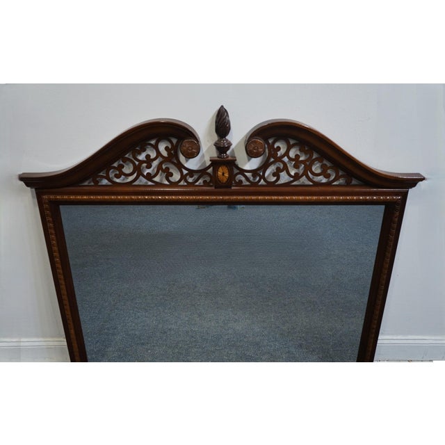 Stanley Furniture Stanley Furniture Stoneleigh Collection Solid Mahogany Traditional 452″ Pierced Pediment Mirror 387-13-33 For Sale - Image 4 of 6