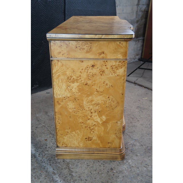 Vintage Italian Louis XVI Style Birdseye Maple Commode Chest of Drawers Console For Sale - Image 9 of 13