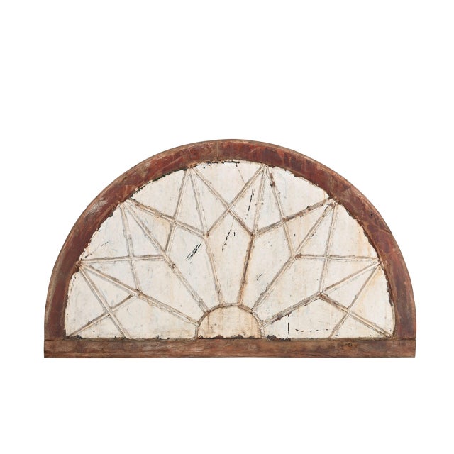 Indian Vintage Indian Painted Teakwood Overdoor For Sale - Image 3 of 3