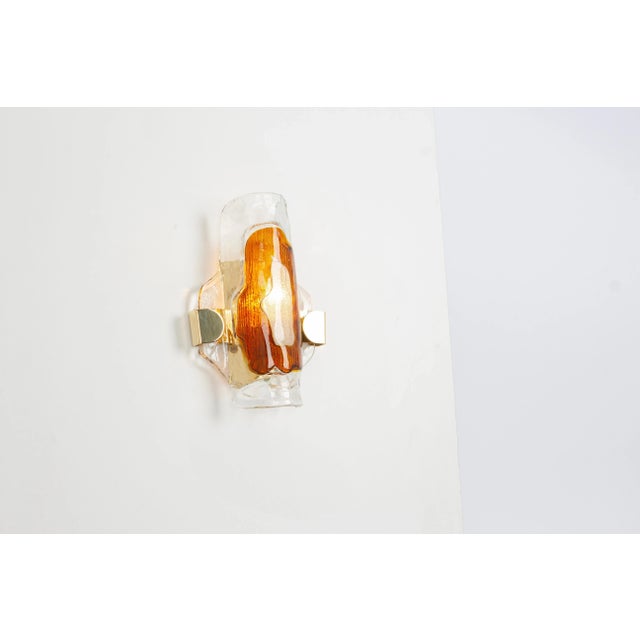 Large murano wall light made by hillebrand, germany, circa 1970-1979. Solid brass mounts with e14 screw fitting. Light...