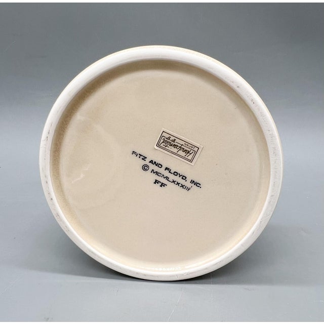 Fitz and Floyd 1980's Vintage Fitz & Floyd Ceramic Bunny Basket — Spring/ Easter Trinket Box For Sale - Image 4 of 10