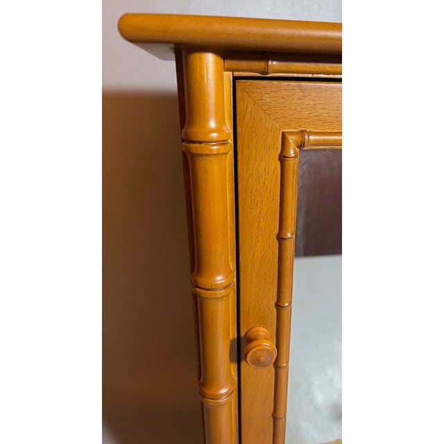 Maple Faux Bamboo Cabinet Mirror on Door Apothecary, Toiletries, Spices, Treasures For Sale - Image 4 of 8