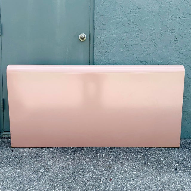 This striking Postmodern queen-size headboard captures the bold, sculptural aesthetic that defined late 1980s and early...