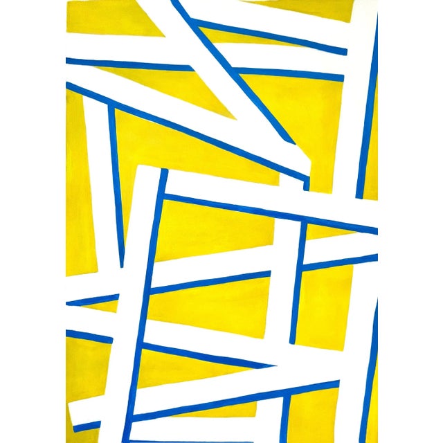 Sarah Vaaler Modern Painting With Yellow and Blue For Sale