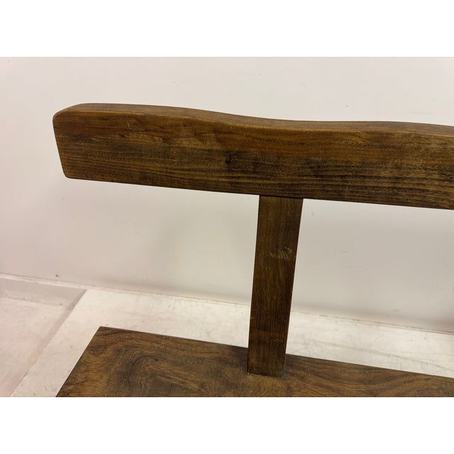 Mid-Century Sculptural Elm Bench attributed to Olavi Hanninen, 1960s For Sale - Image 13 of 18