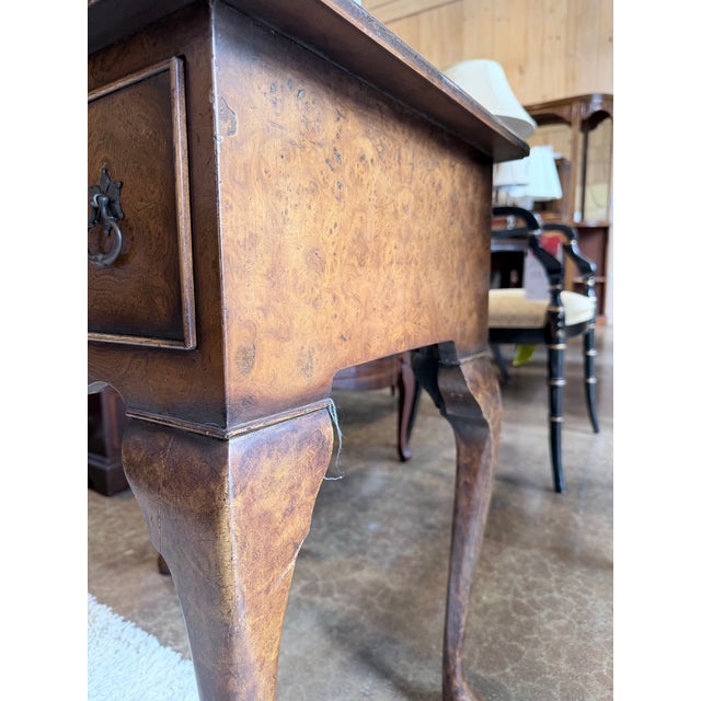 Early 20th Century Queen Anne Burl Walnut Lowboy Side Table For Sale - Image 9 of 10