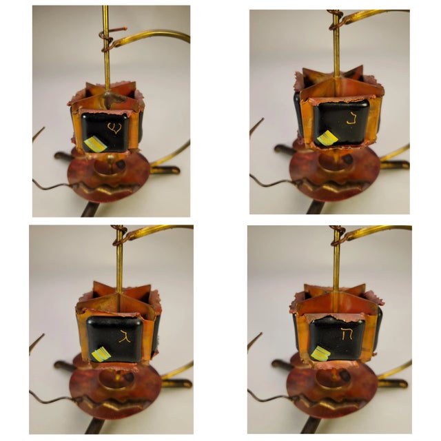 Copper Artistic Metal Glass Dreidel For Sale - Image 8 of 11