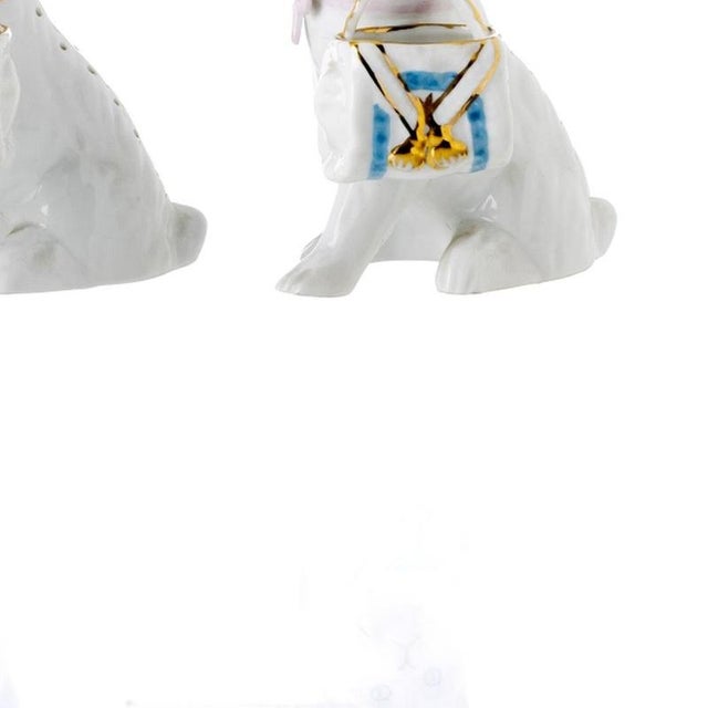 Porcelain Cat with Basket Toothpick Holders, Set of 3 For Sale - Image 5 of 6