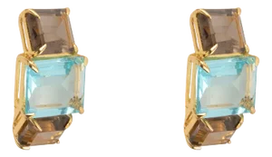 Annette Studs, Blue, Pierced