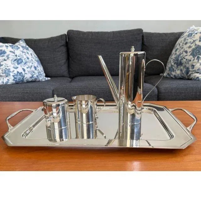 Mid-Century Silver by Boardman, Modernist Coffee Service With Tray, Six Piece Set For Sale - Image 17 of 18
