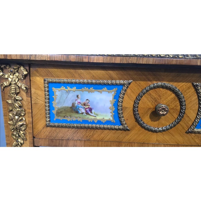 Small Satinwood and Sevres Plaque Cabinet, 1880 For Sale - Image 13 of 14