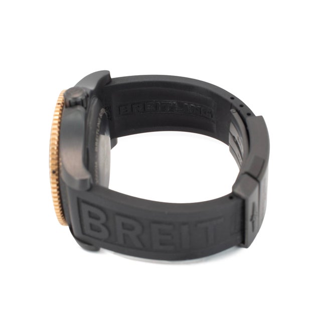 Metal Breitling Superocean 46mm U17368 Black Rubber Steel Two-Tone Rose Gold Watch For Sale - Image 7 of 11