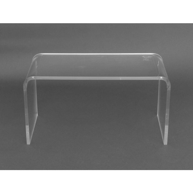 Contemporary Modern Clear Acrylic Waterfall Table For Sale - Image 3 of 7