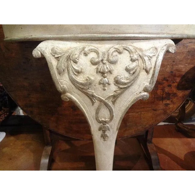 Pair of Venetian Painted and Parcel Gilt Console Tables For Sale In Houston - Image 6 of 13