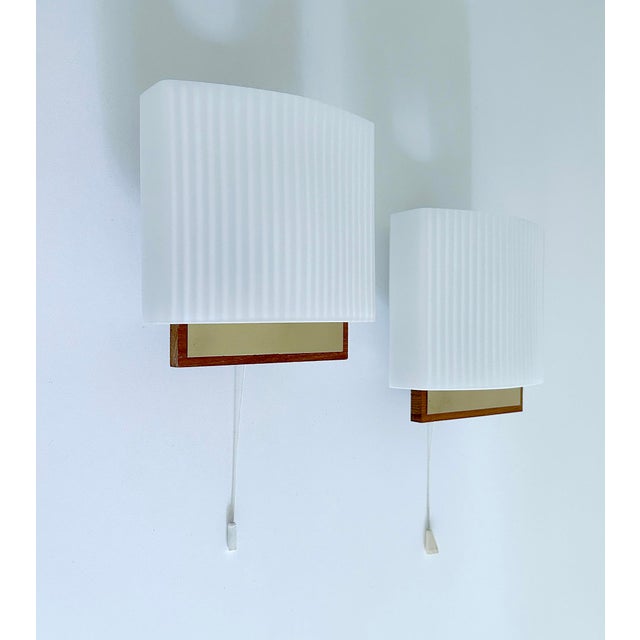 Gold Vintage Danish Glass Sconces, 1960s, Set of 2 For Sale - Image 8 of 18