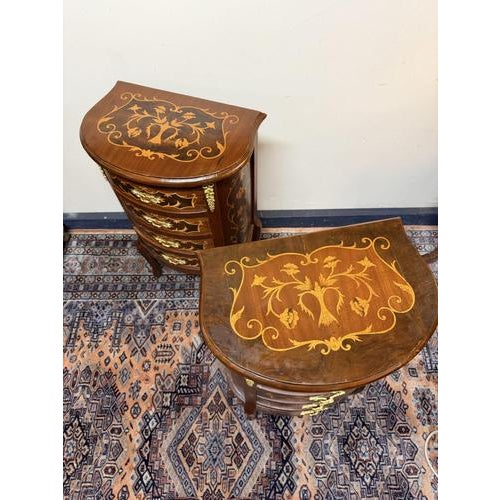 Marquetry Inlay Nightstands, Set of 2 For Sale - Image 3 of 6