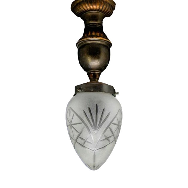 Art Deco Style Pendant Lamp, Poland, 1950s For Sale
