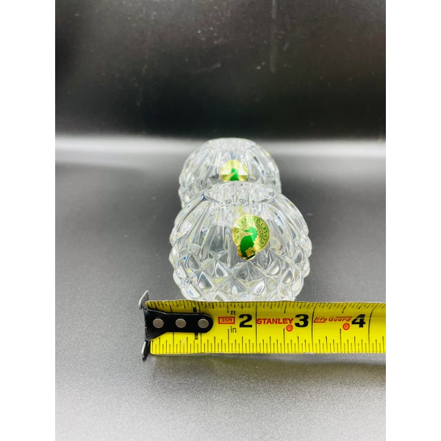 1990s Waterford Crystal Heavy Round Candle Holders Pair Chairish